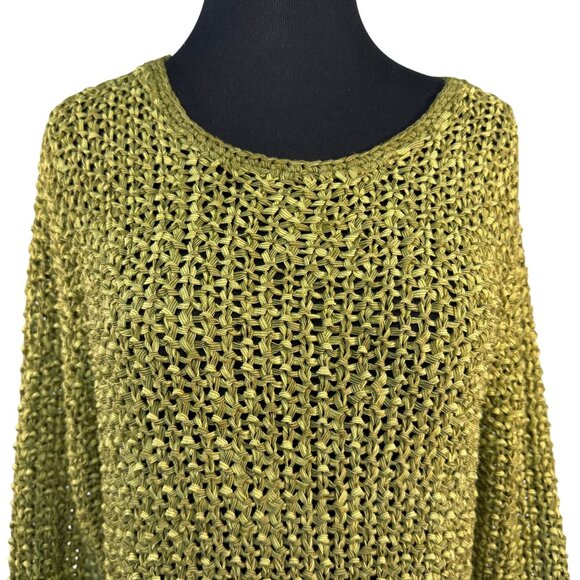 Sigrid Olsen Sport Womens Size Large Avocado  Green Loose Knit Sweater - Picture 2 of 8